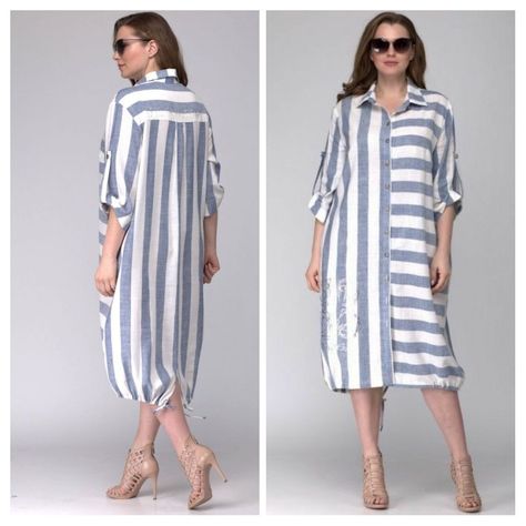 Stripes orientation Lace Evening Dress Long, Fall Fashion Coats, Cotton Kurti Designs, Modest Dresses Casual, Designer Dresses Casual, Muslimah Fashion Outfits, Stylish Party Dresses, Party Wear Indian Dresses, Striped Shirt Dress