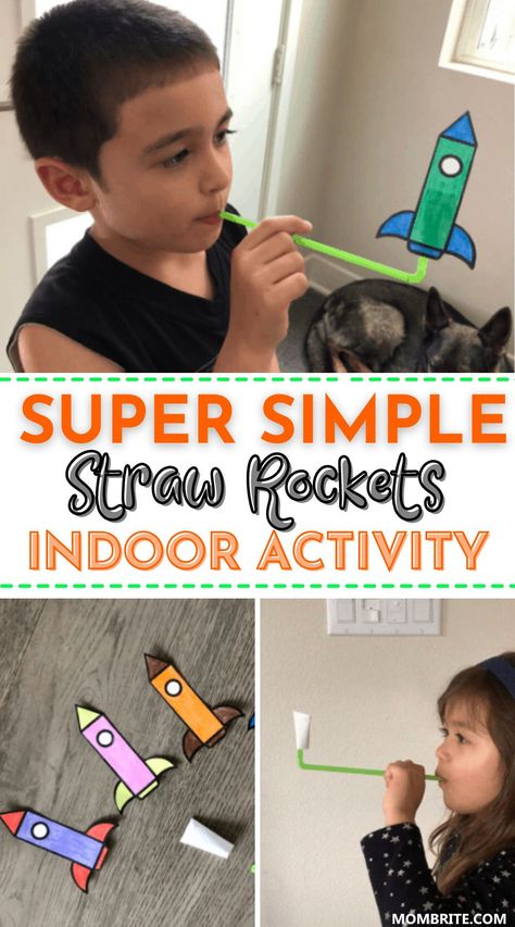 How To Make A Rocket Ship, Rocket Activities For Preschool, Rockets Preschool, Steam For Preschool, Preschool Rocket, R Is For Rocket, Rocket Activity, Straw Rockets, Paper Rocket