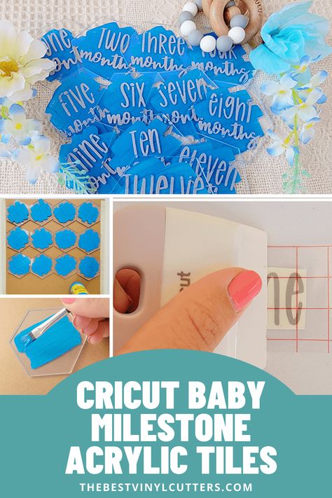 Cricut Acrylic, Milestone Acrylic, Acrylic Hexagon, Diy Marker, Vinyl Svg, Cricut Baby, Baby Letters, Acrylic Blanks, Baby Monthly Milestones