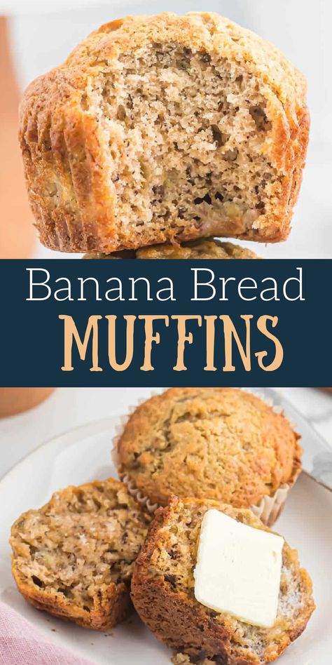 These are the best banana bread muffins and are so easy to make. Everyone in my family loves them, and a batch won’t last long! If you find yourself with extra ripe bananas to use up, put them to good use with this delicious muffin recipe. Recipes For 3 Bananas, Banana Muffins With Two Bananas, Easy Banana Baking Recipes, Small Banana Bread Recipe Easy, Banana Muffins Easy 3 Ingredients Healthy, Banana Bread Recipe Cupcakes, Easy Recipes Using Bananas, Using Up Ripe Bananas, 4 Ripe Banana Recipes