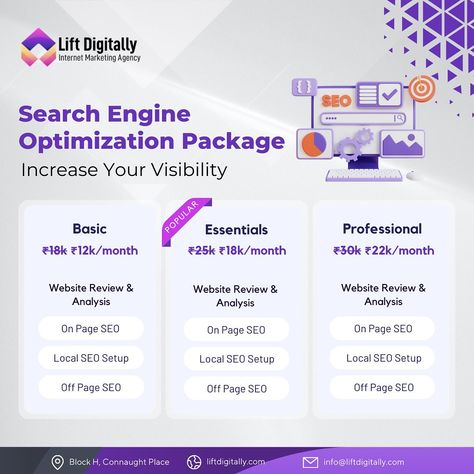 Looking to improve your website’s visibility on Google? 🚀 At Lift Digitally, we offer customized Search Engine Optimization (SEO) packages to suit your business needs and budget. Whether you’re a small business or an established company, our SEO plans will help you rank higher and attract more customers. 🛠️ Choose the Perfect Plan for You: https://liftdigitally.com/search-engine-optimization-pricing/ Don’t miss out on these limited-time offers! 🌐 Connect with us today to give your website ... Seo Plan, Social Media Packages, Seo Packages, On Page Seo, Business Needs, Search Engine Optimization Seo, Blog Marketing, Seo Services, Marketing Plan