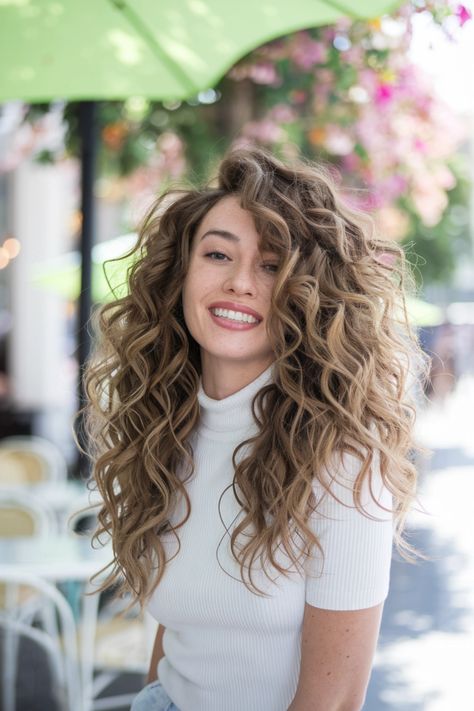 Discover the magic of curly hairstyles worn down for that effortlessly chic look. Whether you have medium-length or long hair, this style beautifully showcases your natural curls. With choppy layers framing your face, it’s perfect for a summer day out or a quick school run. Embrace your curls and turn heads with this pretty hairstyle! #curlyhairstyles #curlyhair #hairstyleinspo Choppy Layers, Curly Hairstyles, Natural Curls, Summer Day, Pretty Hairstyles, Medium Length, Hair Inspo, Long Hair, The Magic