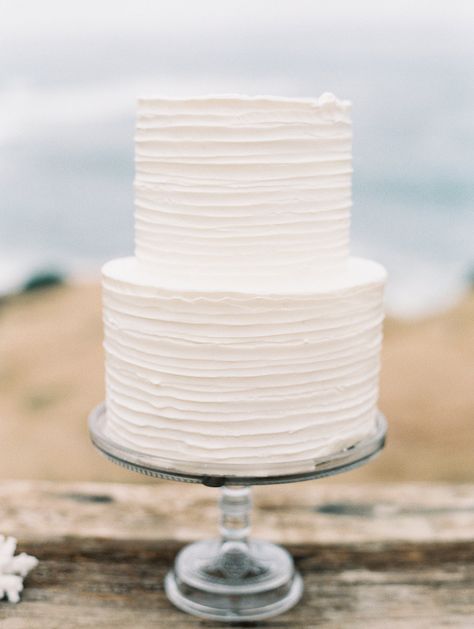 Plain Wedding Cakes, Wedding Cake Two Tier, Wedding Cake Simple Elegant, One Tier Cake, 2 Tier Wedding Cakes, Textured Wedding Cakes, Ruffle Wedding Cake, Small Wedding Cakes, Beach Wedding Cake