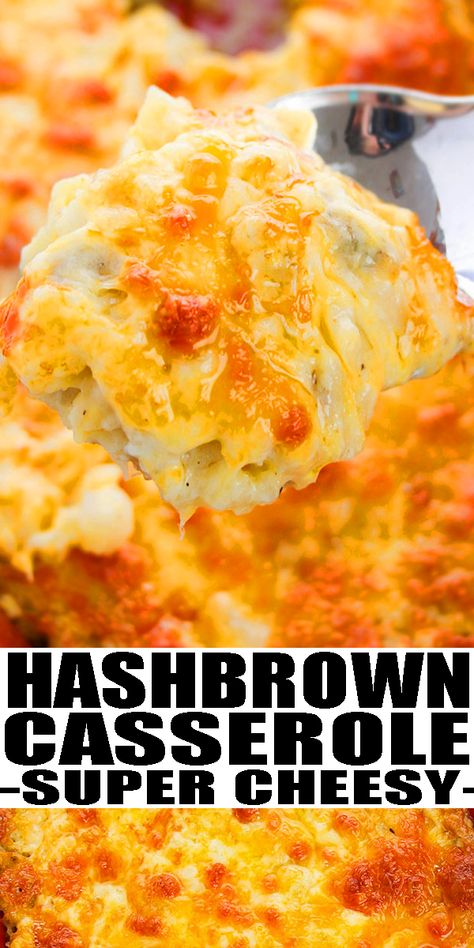 CHEESY HASHBROWN CASSEROLE RECIPE- Quick and easy potato casserole , homemade with simple ingredients in one pot in oven. Rich and creamy. Loaded with shredded potatoes, sour cream, cream cheese, cheddar cheese. Can also add bacon or chicken or sausage or hamburger meat or ham. Enjoy for breakfast or dinner. Better than Cracker Barrel casserole. Fom OnePotRecipes. Shredded Hashbrown Recipes, Easy Potato Casserole, Hashbrown Potatoes, Cheesy Hashbrown, Hashbrown Casserole Recipe, Cheesy Hashbrown Casserole, Cheese Cheddar, Hashbrown Casserole, Family Brunch