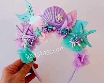 Mermaid Crown, Girl Mermaid Outfit, Mermaid Toddler Birthday , Mermaid Toddler Gril, Hair Band 4de Verjaardag, Ariel Birthday Party, Sequin Mermaid Dress, Ariel Party, Mermaid Headband, Mermaid Birthday Party Decorations, Mermaid Theme Birthday Party, Ariel Birthday, Birthday Mermaid