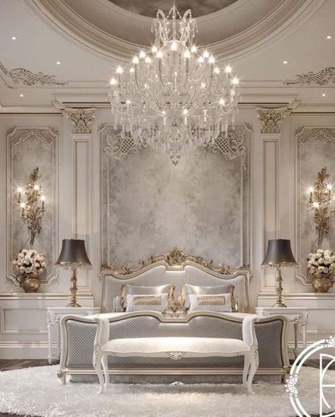 Classic Bed Wall Design, Luxurious Classic Bedrooms, Modern Bedroom Design Master Luxury Classy, Classic Master Room Interior Design, Classic Ceiling Design Luxury Bedroom, New Classic Bedroom Design Luxury, Classical Bedroom Design Luxury, Neo Classic Bedroom Design Luxury, Classic Master Room Design