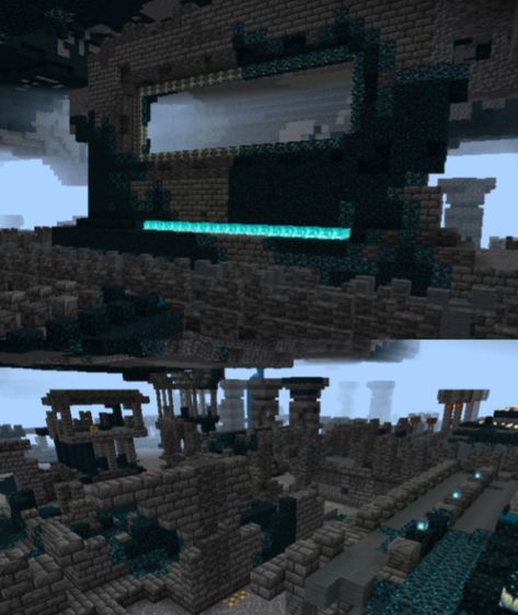 Minecraft Lost City, Minecraft Ancient City Builds, Ancient City Minecraft, Minecraft Ancient City, Minecraft Sculk, Minecraft Cottage, Minecraft Mobs, Minecraft Inspo, Minecraft House Designs