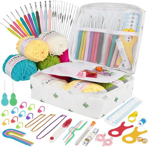 111Pcs Crochet Kits Crochet Hooks Set for Beginners Adults Knitting Kit Ergonomic Metal Crochet Hooks 0.6mm-8mm Knitting Accessories Tools Crochet Wool Yarn Storage Case Needles Crochet Starter Kit. Please purchase via the link to amazon, thank you 😊 Crochet Needle Case, Crochet Storage Bag, Metal Crochet, Crochet Kits, Crochet Hook Case, Crochet Case, Yarn Storage, Crochet Tools, Knitting Kit