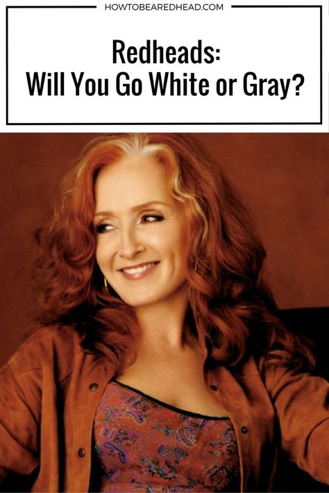 Redheads: Will You Go White or Gray? A long standing myth says redheads go white, not gray. This study contradicts it all.. Red Hair Going Grey, Blonde Gif, Bonnie Raitt, Slide Guitar, George Jones, Going Gray, Auburn Hair, Blonde Hair Color, White Hair