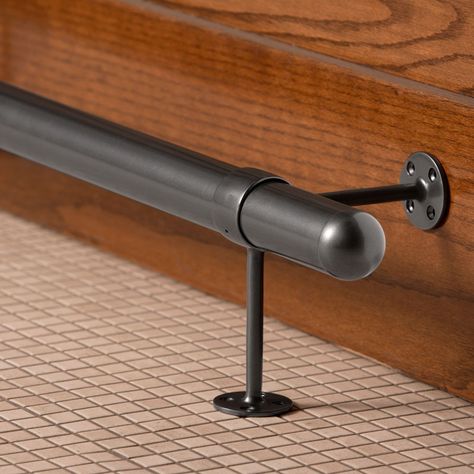 Bar Foot Rail, Bar Counter Design, Audio Store, Bar Refrigerator, Rail Bracket, Grey Bar, Bar Rail, Beverage Centers, Steel Detail