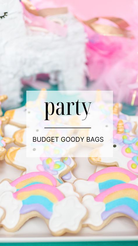 The cutest budget goody bags for a Rainbow Unicorn Birthday party! Unicorn Goodie Bags, Party Goody Bags, Unicorn Party Bags, Rainbow Unicorn Birthday Party, Budget Party, Birthday Party Packs, Birthday Goodie Bags, Rainbow Unicorn Birthday, Unicorn Party Favors