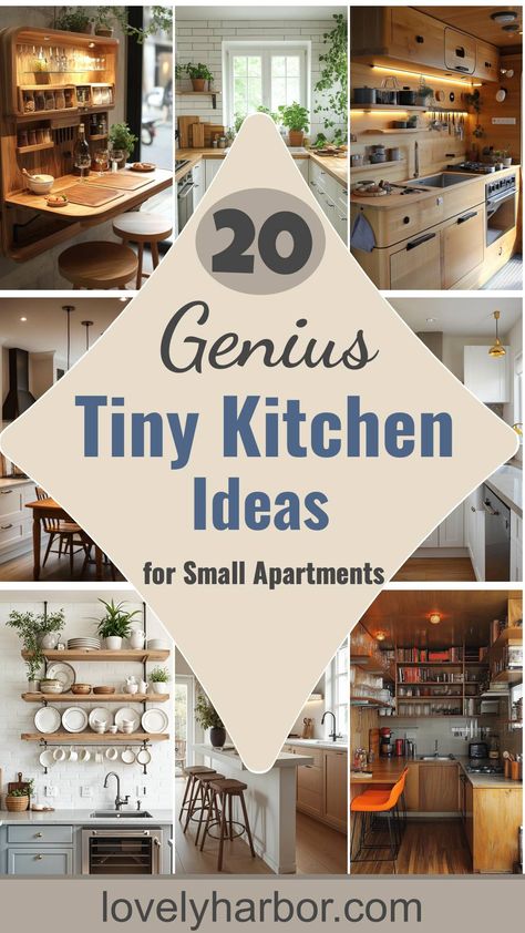 20 Genius Tiny Kitchen Ideas For Small Apartments Utilizing Kitchen Space, Small Kitchen Optimization, Clever Small Kitchen Ideas, Kitchen Ideas For Small Rooms, Tiny Kitchen Remodel Ideas, No Stove Kitchen Ideas, Wall Storage Kitchen Ideas, Kitchen Storage Ideas For Small Kitchens, Diy Mini Kitchen Small Spaces