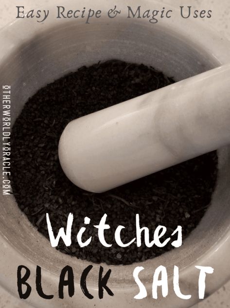 How to Make Black Salt + What is Witches Black Salt Used For? Make Black Salt, Black Salt Recipe, Make Witches, Witches Black Salt, Magical Oils, Wicca Recipes, Witch Bottles, Wiccan Magic, Witch Spirituality