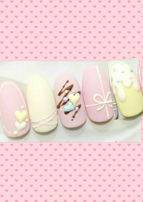 Pudding Nails, Nail Polish Design, Polish Design, Pretty Gel Nails, Really Cute Nails, Animal Print Nails, Soft Nails, Kawaii Nails, Cat Kuku