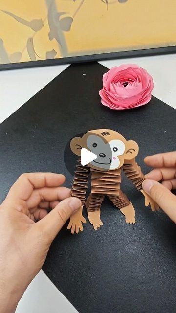 paper crafts creator on Instagram: "You can make a cute little monkey in just a few steps. Try it now  #parentchildcraft #childrenscraft #handicraft #letsplayhandicraft #interestingchildrenshandicrafts" Make A Monkey Craft, Monkey Diy Crafts, Wild Animals Craft, Wild Animal Craft, Monkey Craft, Monkey Dance, Craft Ideas Paper, Monkey Jump, Monkey Crafts