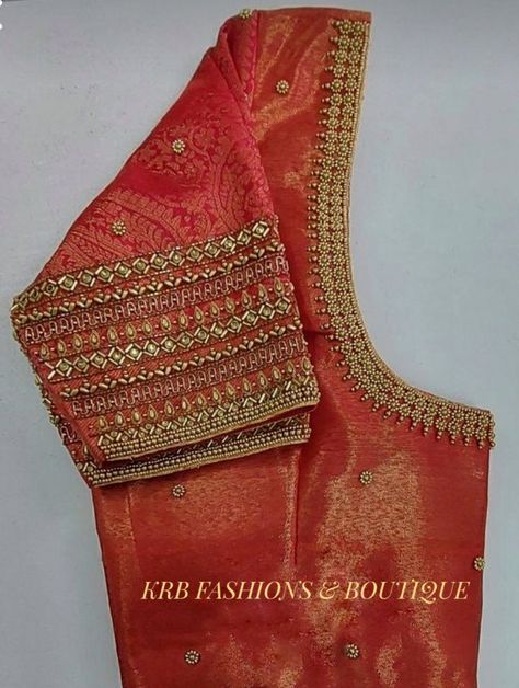 Bridal blouse ideas in 2022 | Hand work blouse design, Embroidery neck designs, Ladies blouse designs Bridal Blouse Designs Simple, Wedding Blouse Designs Bridal Collection, Latest Bridal Blouse Designs, Latest Blouse Designs Pattern, Blouse Ideas, Maggam Work Designs, Aari Blouse, Traditional Blouse Designs, Cutwork Blouse Designs