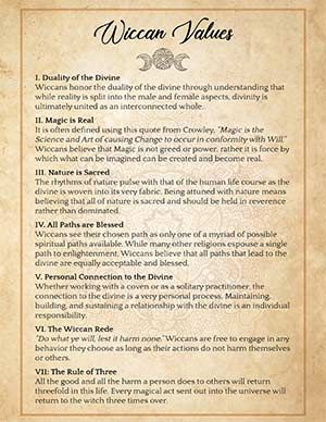 Wicca Made Easy: Values and Beliefs - Video Lesson | Spells8 Wiccan Book Of Shadows Ideas, Wiccan Values, Book Of Mirrors, Wiccan Traditions, Mirror Fridge, Printable Grimoire Pages, Wiccan Beliefs, Wiccan Books, Wicca For Beginners