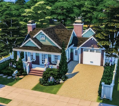 70s Neighborhood, Sims 4 Neighborhood Ideas, Sims 4 Craftsman, Family Suburban House, Suburban House Sims 4, Sims 4 Suburban House, Suburban Family Home, Sims Design, Vampire Mansion