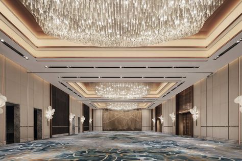 Ballroom Design, Resort Interior Design, Lift Lobby, Convention Hall, Bangunan Minecraft, Function Hall, Hotel Ballroom, Hall Interior Design, Zhuhai