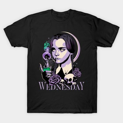 My own interpretation of Wednesday Addams -- Choose from our vast selection of Crewneck and V-Neck T-Shirts to match with your favorite design to make the perfect custom graphic T-Shirt. Pick your favorite: Classic, Relaxed Fit, V-Neck, Tri-Blend, Dolman Extra Soft Tri-Blend, Slouchy V-Neck, Slouchy, Premium, Heavyweight, Curvy, Ringer, and Curvy V-Neck. Customize your color! For men and women. Wednesday Addams, V Neck T Shirt, Graphic T Shirt, Graphic Tshirt, Tshirt Designs, Relaxed Fit, Men And Women, For Men, V Neck