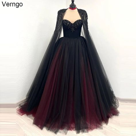 Wedding Dress Sweetheart, Gothic Elegance, Dress With Cape, Black Wedding Dress, Elegant Bridal Gown, Red Wedding Dress, Beach Wedding Gown, Wedding Dress Sequin, Fall Wedding Guest Dress