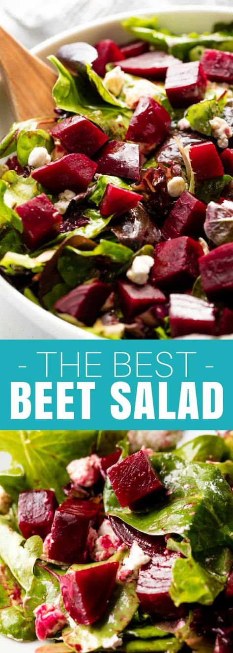 Best Beet Salad, Salad Beet, Dressing Vinaigrette, Simple Balsamic Vinaigrette, Beet Salad Recipes, Beet Recipes, Goat Cheese Salad, Cheese Salad, Roasted Beets