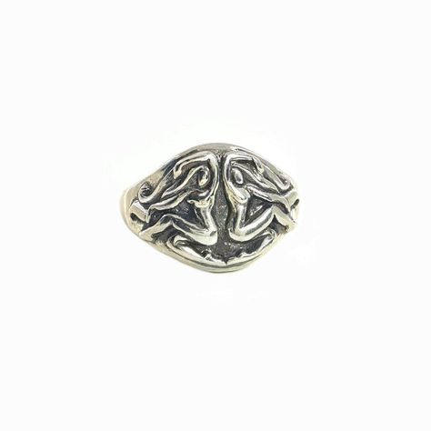 Gemini Ring Gemini Ring, Low Profile, Jewelry Crafts, Handmade Natural, The Face, Pin Up, Twins, Silver Rings, Band