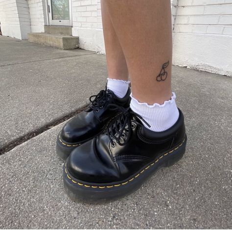 Frilly Socks Doc Martens, Low Rise Doc Martens, Doc Martin Loafers, Low Doc Martens, Aesthetic Loafers, Dc Martens, Doc Marten Shoes, Doc Martens Loafers, Frilly Socks