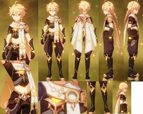 Aether Genshin Impact Outfit, Aether Character Sheet, Lumine Character Sheet, Aether Reference Sheet, Genshin Character Reference Sheet, Lumine Reference Sheet, Genshin Impact Character Design Sheet, Genshin Character Reference, Aether Reference