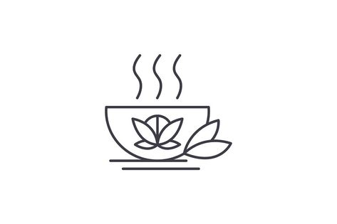 Tea Icon, Tea Vector, Linear Illustration, Healthy Tea, Healthy Teas, Organic Tea, Organic Teas, Line Icon, Logo Ideas