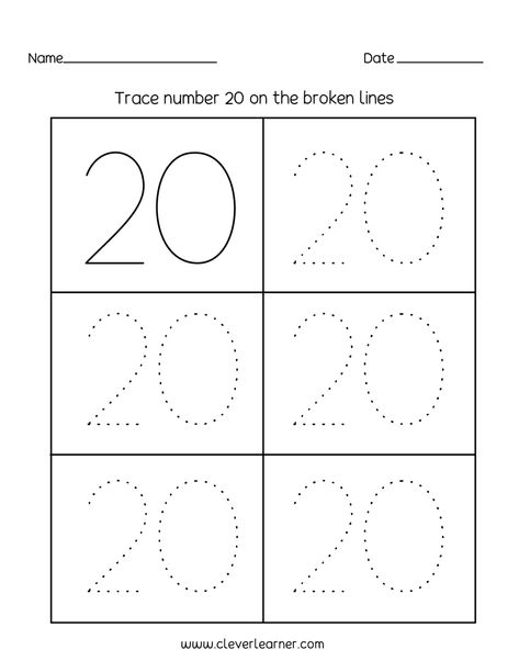 Number 14 Writing, Counting And Identification Printable Number 20 Worksheet, Chart Sheet, Number Writing Worksheets, 17 Number, Preschool Charts, Number Worksheets Kindergarten, Preschool Number Worksheets, Number Writing, Counting To 20