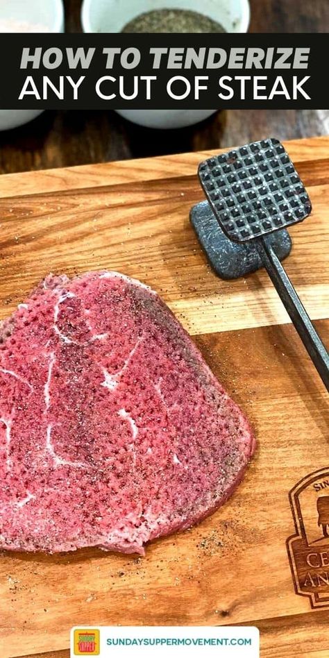 How To Tenderize Sirloin Steak, Best Way To Tenderize Steak, Tenderize Sirloin Steak, How To Make Steak Tender, Mock Tender Steak Recipes, How To Tenderize Meat, How To Tenderize Steak, Tenderizing Steak Marinade, Sandwiches Board