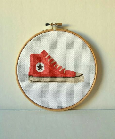 Star Cross Stitch, Stitch Shoes, Geek Cross Stitch, Cross Stitch Pattern Maker, Chuck Taylor Converse, Stitch Witchery, Cross Stitch Boards, Subversive Cross Stitch, Geek Crafts