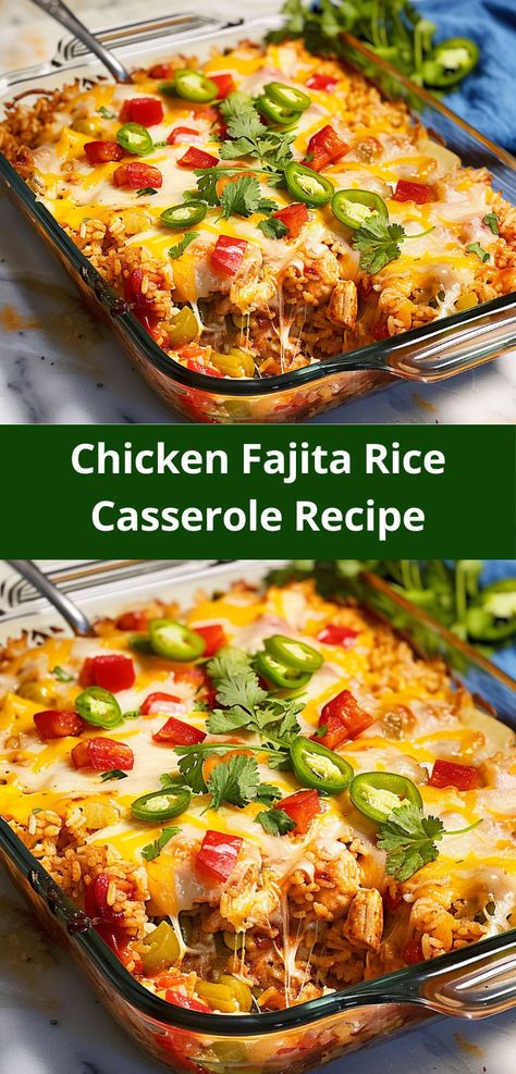 Cooked Chicken Fajita Rice Casserole. Everyone loved it! The zesty lime and fajita flavors were a hit. New family favorite! Fajita Rice Casserole, Rice And Chicken Casserole, Chicken Fajita Rice, Fajita Rice, Fajita Casserole, Chicken Fajita Casserole, Rice And Chicken, Chicken Rice Casserole, Rice Casserole Recipes