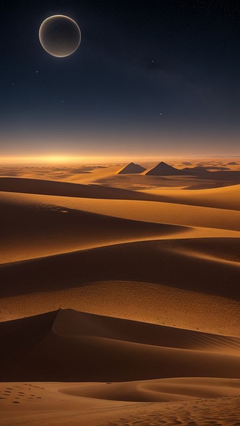 A breathtaking scene set in the vast Egyptian desert, where the majestic pyramids rise from the golden sands. Sand Dunes Aesthetic, Sand Kingdom, Arab Desert, Dune Desert, Egypt Desert, Pyramid Egypt, Sand Aesthetic, Desert Tattoo, Egyptian Desert