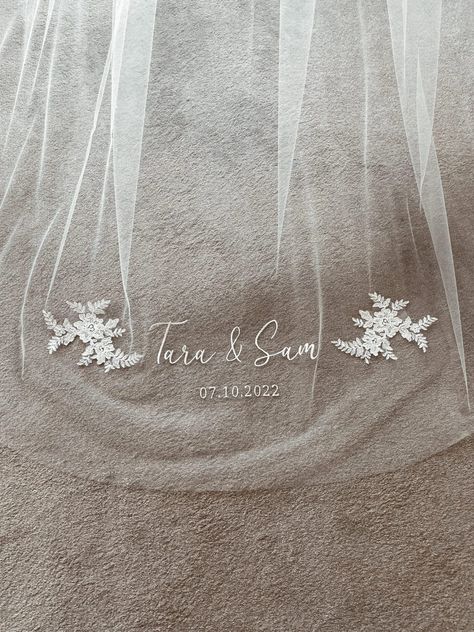 Unique Bride Veil, Name On Veil, Customized Wedding Veil, Initial On Veil, Wedding Veil Custom Embroidery, Engraved Wedding Vail, Custom Embroidered Veil, Wedding Veil With Name, Cute Veils Wedding