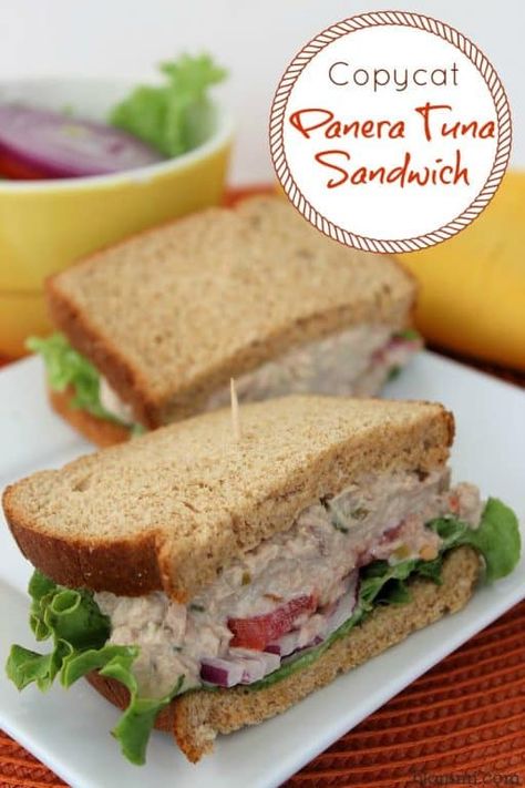 copycat tuna salad sandwich on plate Tuna Salad Sandwich Recipe, Tuna Sandwich Recipes, Panera Recipes, Resep Sandwich, Salad Sandwich Recipe, Copycat Panera, Resep Seafood, Tuna Salad Sandwich, Copy Cats