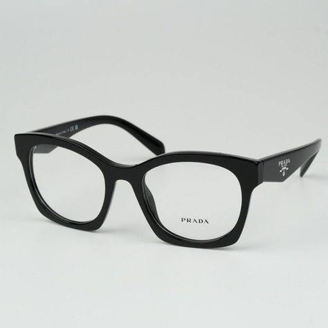 New Prada Pra05v 16k1o1 Black Women Cat Eye Eyeglasses Pr A05v Brand: Prada Model Number: Pra05v / Pr A05v Color Code: 16k1o1 Gender: Women Frame Shape: Cat Eye Frame Color: Black Frame Material: Acetate Frame Type: Full Rim Lens Color: Demo Lens Material: Customisable Size: 52x20x140 Brand New And 100% Authentic! Made In Italy. Full Retail Prada Set Includes: 1. Glasses 2. Case 3. Cleaning Cloth With Brand Logo 4. Manufacturer's Information Note (Booklet) 5. Prada Branded Box Same/Next Day Shipping! Prada Glasses, Prada Eyeglasses, Cat Eye Eyeglasses, Prada Model, Black Cat Eyes, Blue Sunglasses, Stylish Glasses, Butterfly Sunglasses, Cat Eye Frames