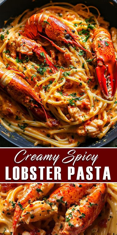 This Creamy Spicy Lobster Pasta recipe is your go-to for a delicious and easy-to-make meal. Featuring succulent lobster 🦞, creamy sauce, and a touch of spice, this dish is perfect for a date night or a special dinner with friends. 📌 Save this Pin and get ready to impress your guests with this irresistible seafood pasta! ➡️ Click the link for the full recipe and don’t forget to follow for more delicious recipes! #LobsterPasta #SeafoodRecipes #SpicyPasta #CreamyPasta #DinnerIdeas#EasyRecipes Spicy Tomato Cream Sauce, Spicy Seafood Pasta, Spicy Lobster, Lobster Pasta Recipe, Baked Shrimp Recipes, Lobster Pasta, Tomato Cream Sauce, Spicy Pasta, How To Cook Lobster