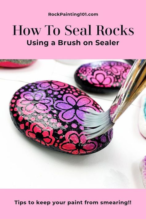 Rock Painting Tutorials | Here are my best BRUSH on sealer tips | Facebook Rock Painting Patterns Templates, Hand Painted Rocks Ideas, Diy Rock Painting Tutorials, Things To Paint On Rocks, Funky Paintings, Cute Rock Painting Ideas, Rock Painting Tutorials, Painting Pebbles, Painting Gourds