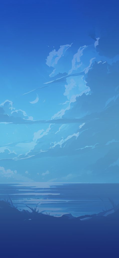 Sea Blue Anime Background Wallpapers - Blue Anime Wallpapers Blue Backgrounds Wallpapers, Light Blue Wallpapers, Pastel Stitch, Aesthetic January, Korean Bear, Cute Wallpapers Aesthetic, Wallpapers Blue, Phone Light, Sea Clouds