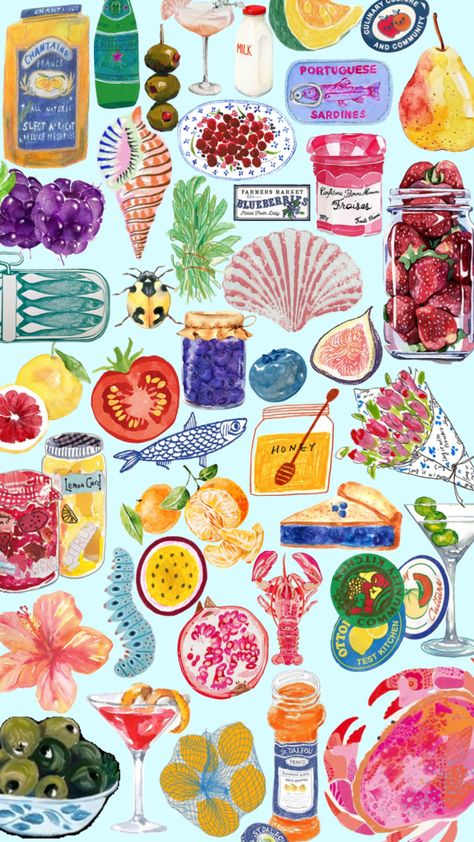 Italian beach picnic Italian Picnic, Italian Beach, Artsy Background, Botanical Illustration Vintage, Theme Background, Collage Background, Iphone Wallpaper Themes, Phone Wallpaper Patterns, Art Collage Wall