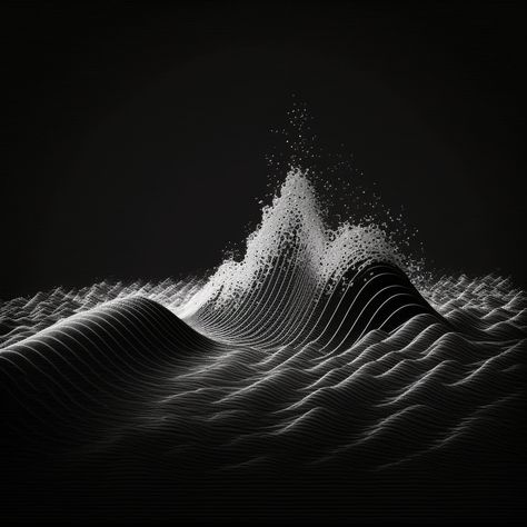 black and white, sound wave, sea, dark Sound Design Aesthetic, Tengen Aesthetic, Sound Waves Aesthetic, Sound Waves Art, Soundwave Design, Sound Aesthetic, Sound Waves Design, Audio Waves, Sound Wave Art