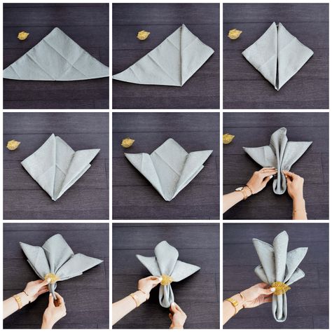 3 WAYS TO DISPLAY YOUR NAPKIN RINGS – All Style Life Folding Napkins With Rings Christmas, Napkin In Napkin Ring, Ways To Tie Napkins Place Settings, Easy Napkin Folding With Rings, How To Roll Napkins With Rings, Cute Table Cloth Ideas, Simple Napkin Folding Ideas With Rings, Fold Fabric Napkins, Cloth Napkin Rings