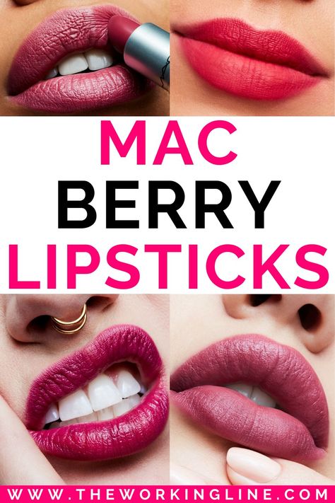 Best Berry Lipstick Shades, Berry Color Lipstick, Berry Lip Color, Light Berry Lipstick, Berry Pink Lipstick, Mac Berry Lipstick Shades, Berry Lipstick Makeup Look, Cool Summer Lipstick Colors, Dark Pink Lipstick Makeup