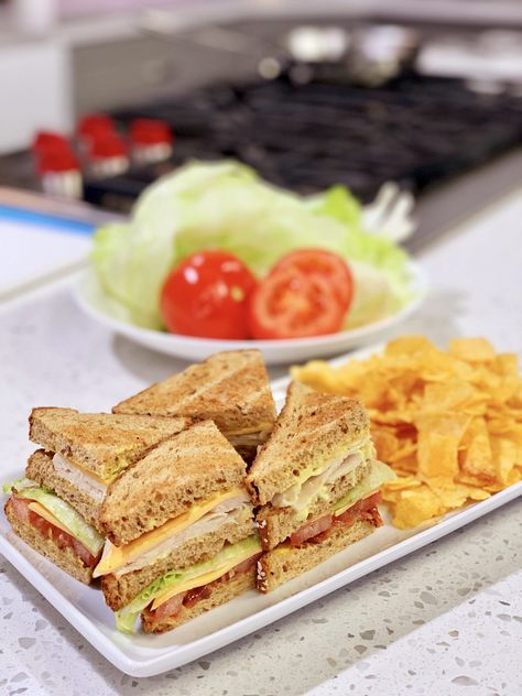 Club Sandwiches, Deli Turkey, Dinner Club, Tv Chefs, Turkey Chicken, Chicken Meat, Iceberg Lettuce, Club Sandwich, Food Club