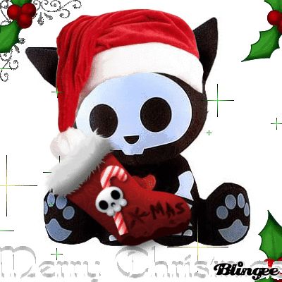 Emo Christmas Pfp, Emo Christmas Aesthetic, Emo Christmas, Skeleton Animals, Oc Style, Emo Things, Ruby Gloom, Girly Christmas, Spooky Cat