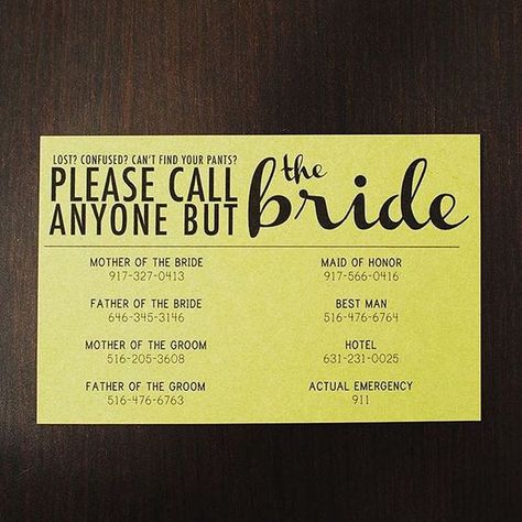 Don't call the bride card  setting up and breaking down wedding INFO Bambi Wedding, Weddings Green, Practical Wedding, When I Get Married, Future Wedding Plans, Cute Wedding Ideas, Wedding Goals, Wedding Wishes, Father Of The Bride