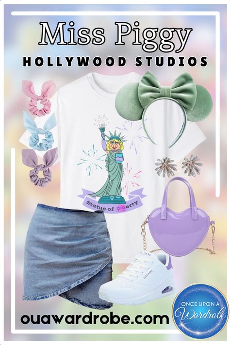 Looking for a fabulous Miss Piggy-inspired outfit? We’ve got you covered! Check out our blog featuring 10 Muppet-themed outfit ideas, perfect for Hollywood Studios. From casual to dressy, there are fun looks for both girls and guys! 🌟✨ #MissPiggyStyle #MuppetOutfits #HollywoodStudios #DisneyOutfitIdeas #OnceUponAWardrobe #DisneyBound Themed Outfit Ideas, Muppet Characters, Hollywood Studios Outfit, Disneybound Outfits, Disney Bound Outfits, Hollywood Boulevard, Miss Piggy, Hollywood Studios Disney, Disney Vacation