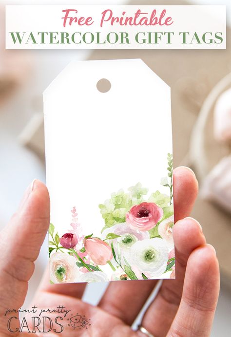 Floral Labels Free Printables, Gift Labels Printables Free, Wedding Gift Tags Printable Free, Watercolor Tags Diy, Paintings For Gifting, Flowers To Print Free Printable, Blank Tags Printable Free, Floral Printables Free, How To Make Gift Tags